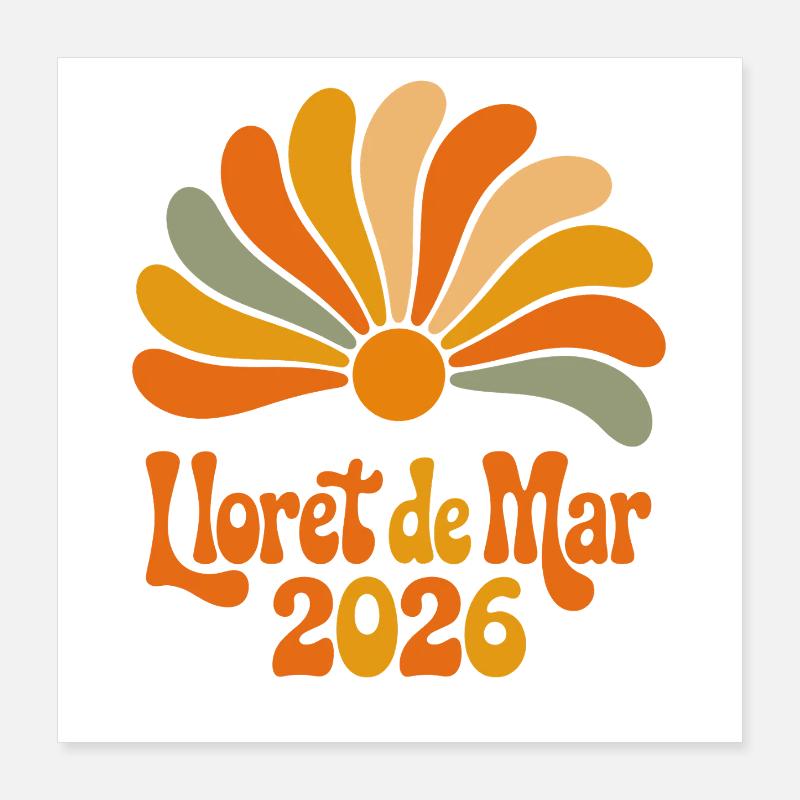 Lloret de Mar 2026 Retro Blüten Poster 40x40 cm