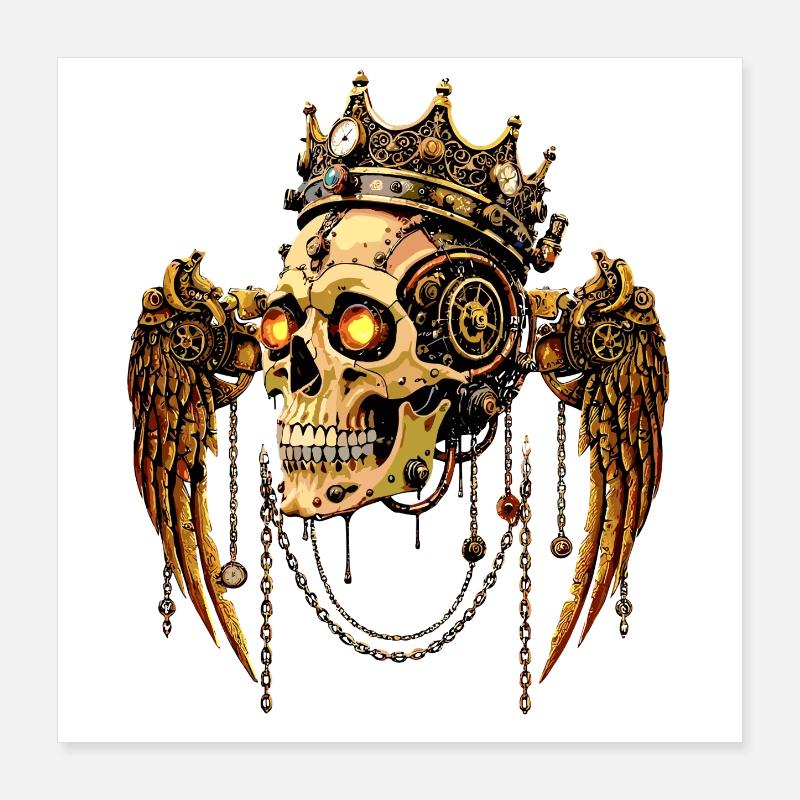 COURONNE DE CRÂNE STEAMPUNK Poster 40 x 40 cm