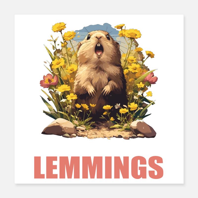 Lemmings Lemming Poster 16" x 16" (40x40 cm)