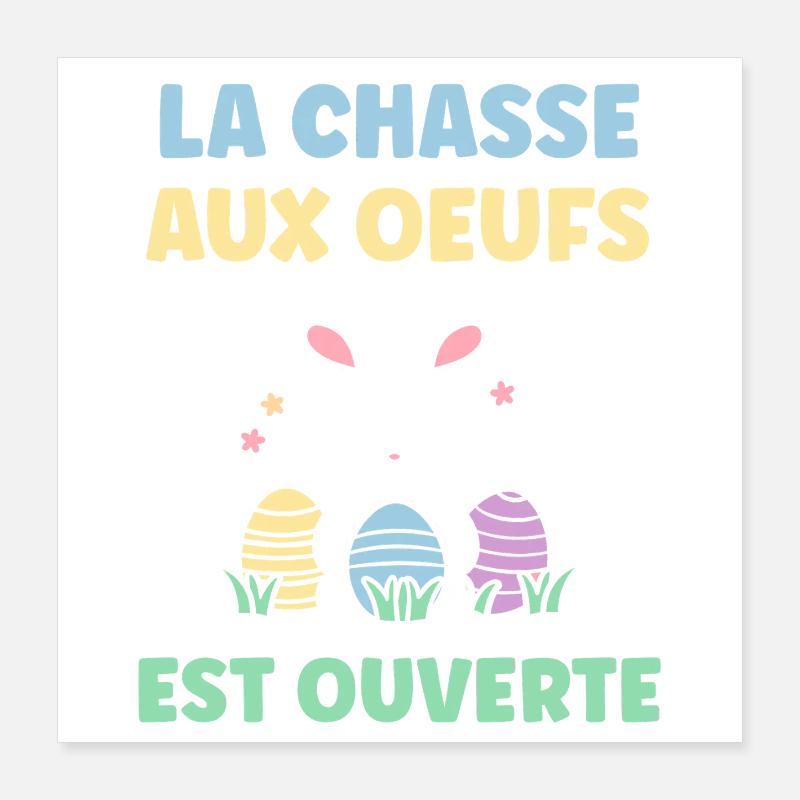 chasse aux oeufs Poster 40 x 40 cm