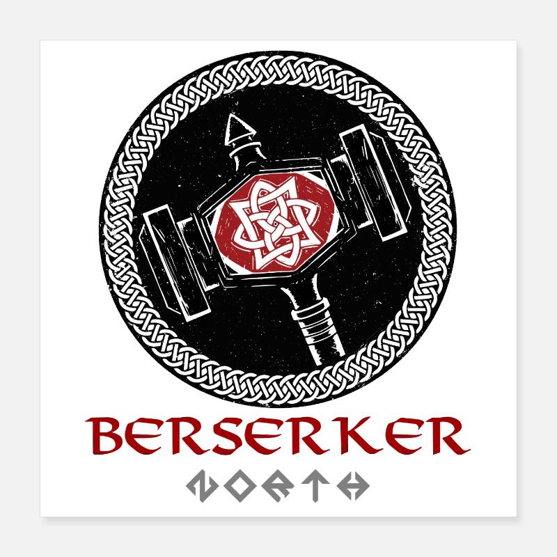 Berserker Bär – Wikinger Krieger aus Valhalla Poster 40x40 cm