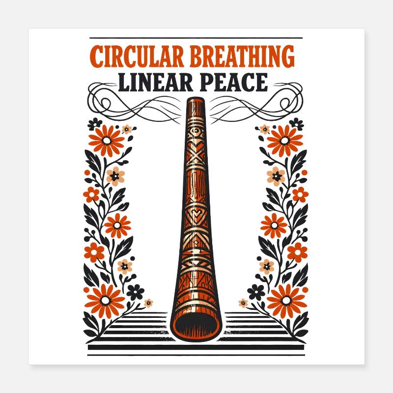 Zirkularatmung, innere Ruhe | Didgeridoo Poster 40x40 cm