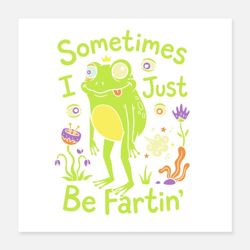 Humour royal de grenouille Poster 40 x 40 cm