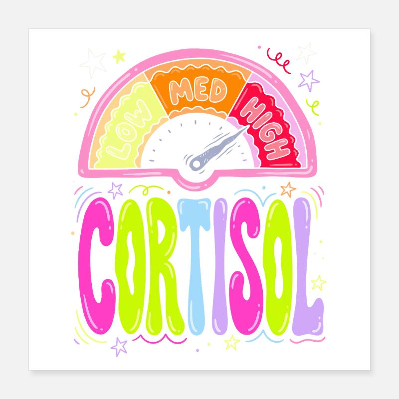 Tableau de bord du taux de cortisol Poster 40 x 40 cm