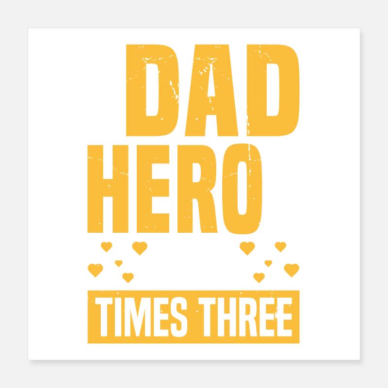 Papa Vater von drei Mädchen Töchtern Poster 40x40 cm