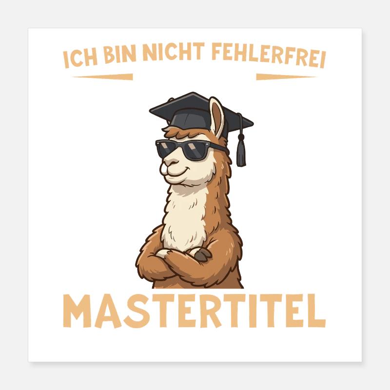 Mastertitel Lama: Fast fehlerfrei zum Abschluss Poster 40x40 cm
