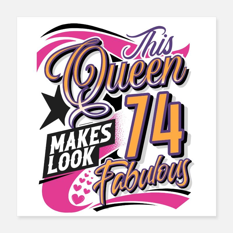 74. Geburtstag Queen Poster 40x40 cm
