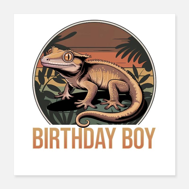 Funny Reptile Crested Gecko Poster 40x40 cm