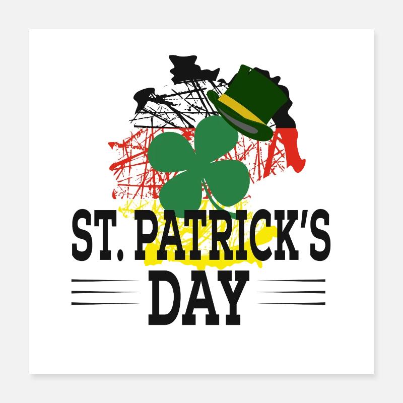 Graphique du chapeau de trèfle de la Saint-Patrick Poster 40 x 40 cm