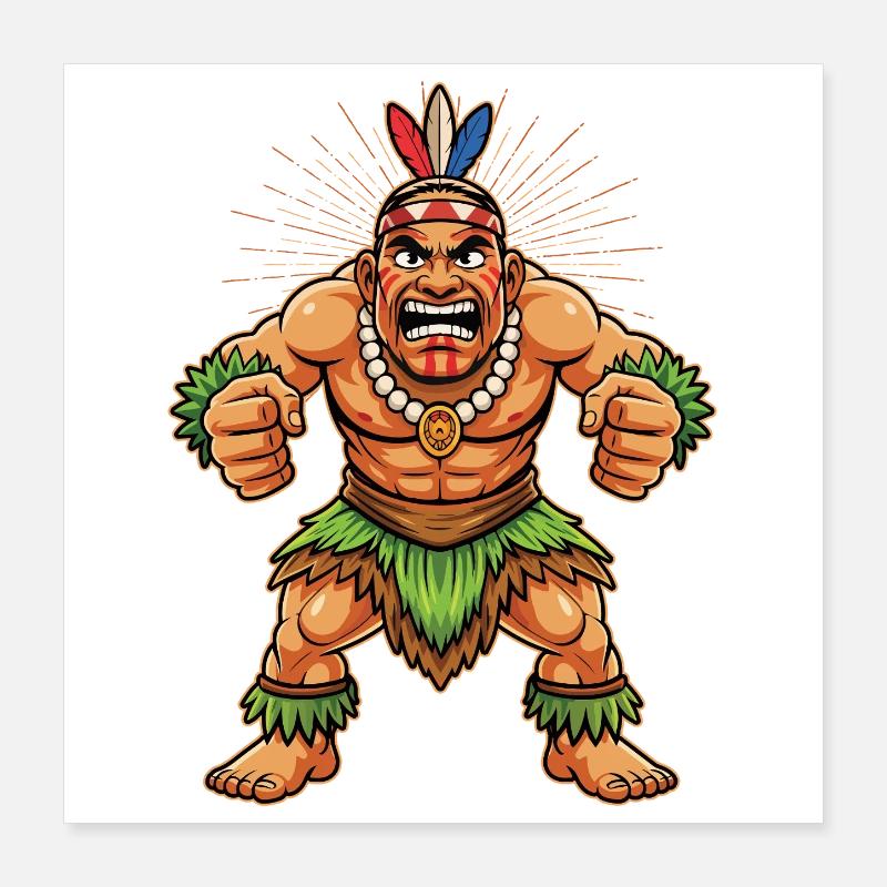 Maori Polynesian New Zealand Poster 16" x 16" (40x40 cm)