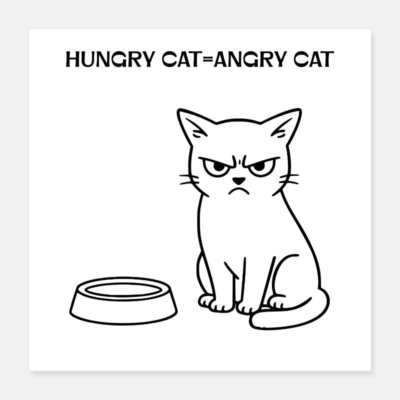 Drôle de design de chat Poster 40 x 40 cm