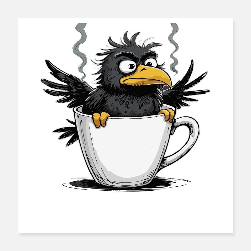Morgenmuffel Kaffee Kein Bock Rabe Schlechte Laune Poster 40x40 cm