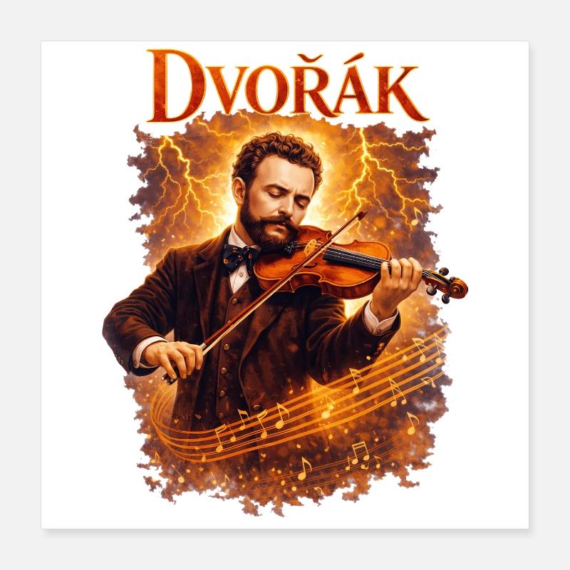 Dvořák Violon en feu Poster 40 x 40 cm