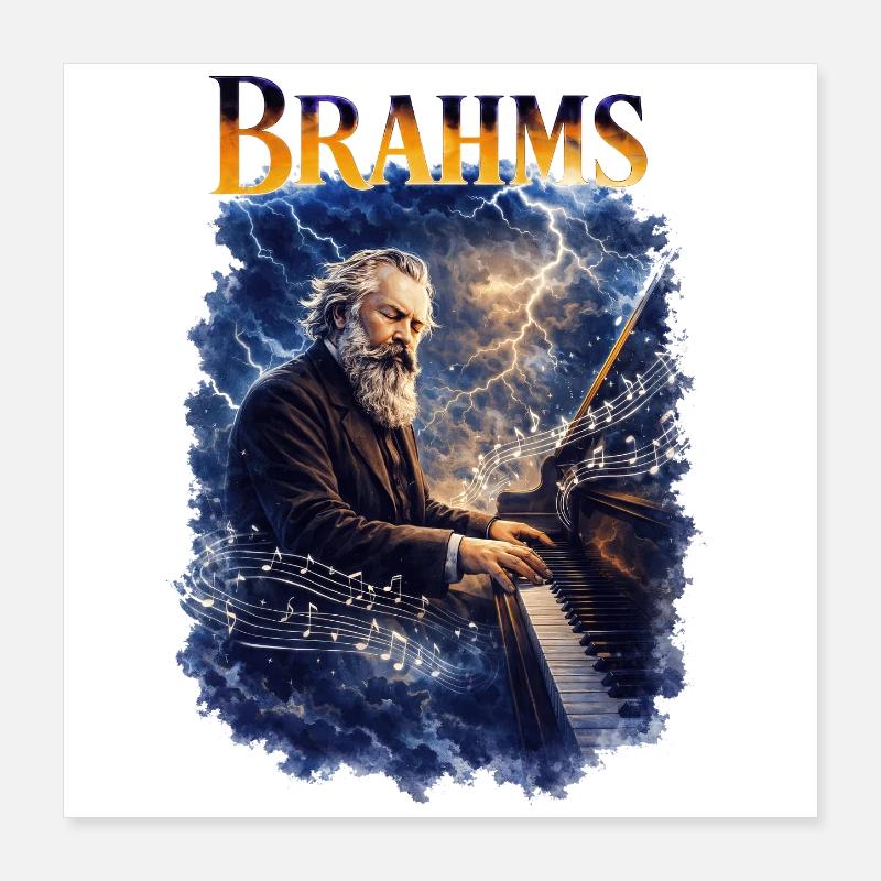 Brahms Klaviersturm Poster 40x40 cm