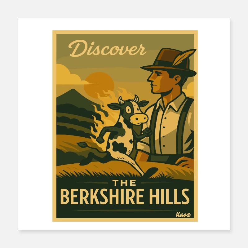 Découvrez l’affiche rétro de Berkshire Hills Poster 40 x 40 cm