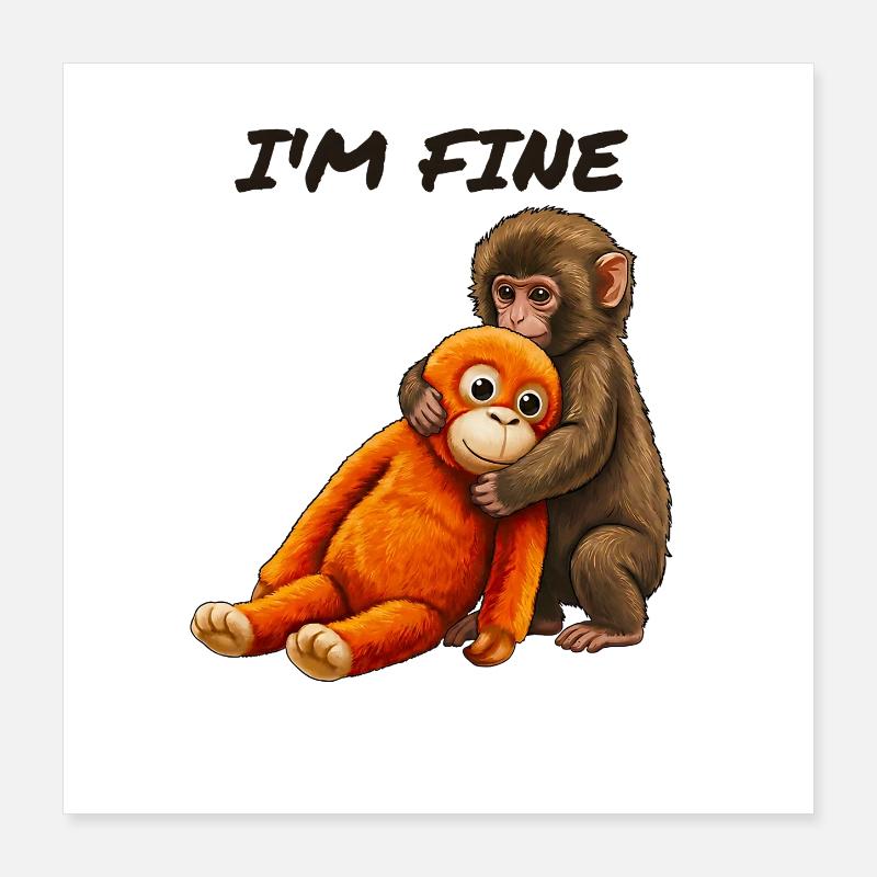 Baby Monkey Punch Meme Poster 40x40 cm