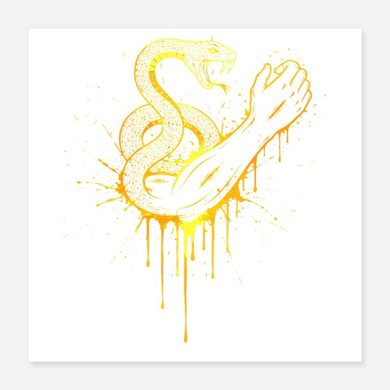 Snake Catcher Gold Poster 40x40 cm