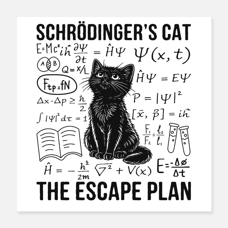 Le Chat de Schrödinger L’évasion Poster 40 x 40 cm