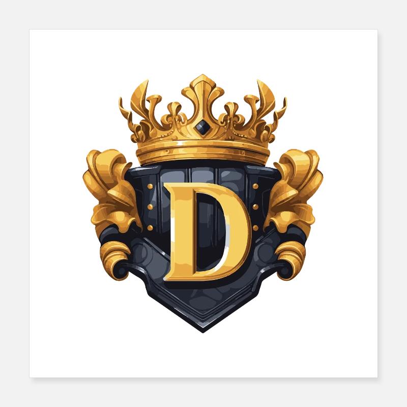 D Buchstabe Name Krone Poster 40x40 cm