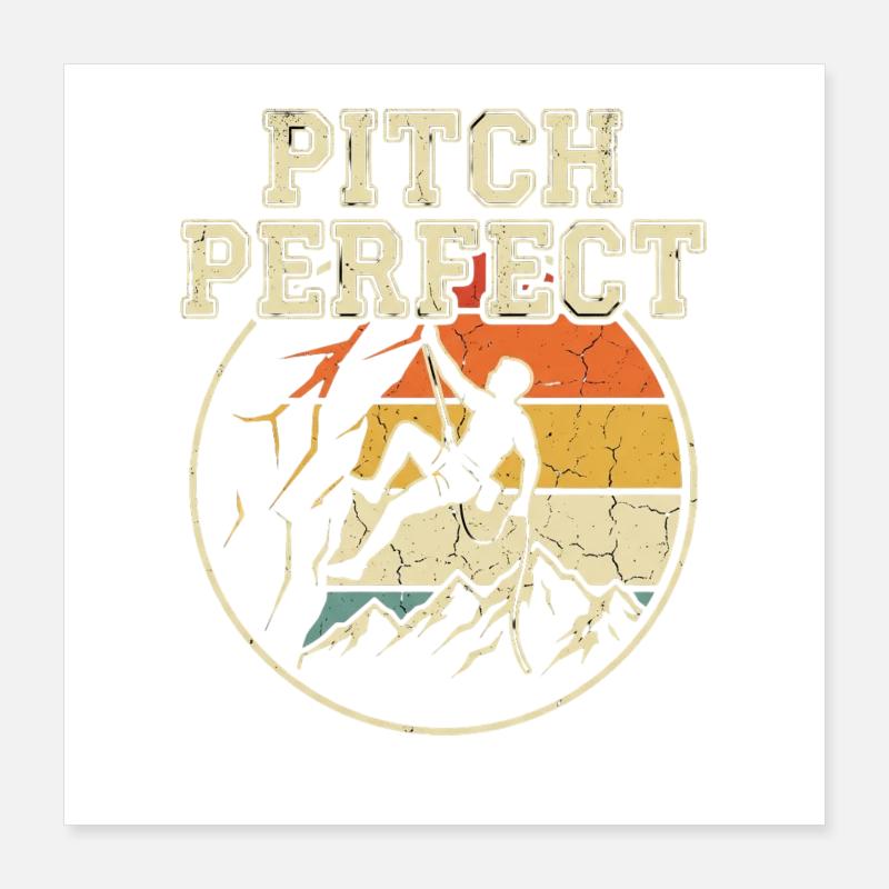 Escalade parfaite en montée de montagnes rétro Poster 40 x 40 cm