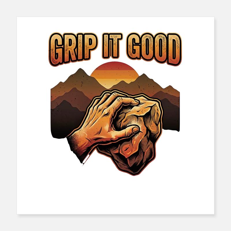 Tenez-vous bien Grimpez des montagnes de bloc Poster 40 x 40 cm