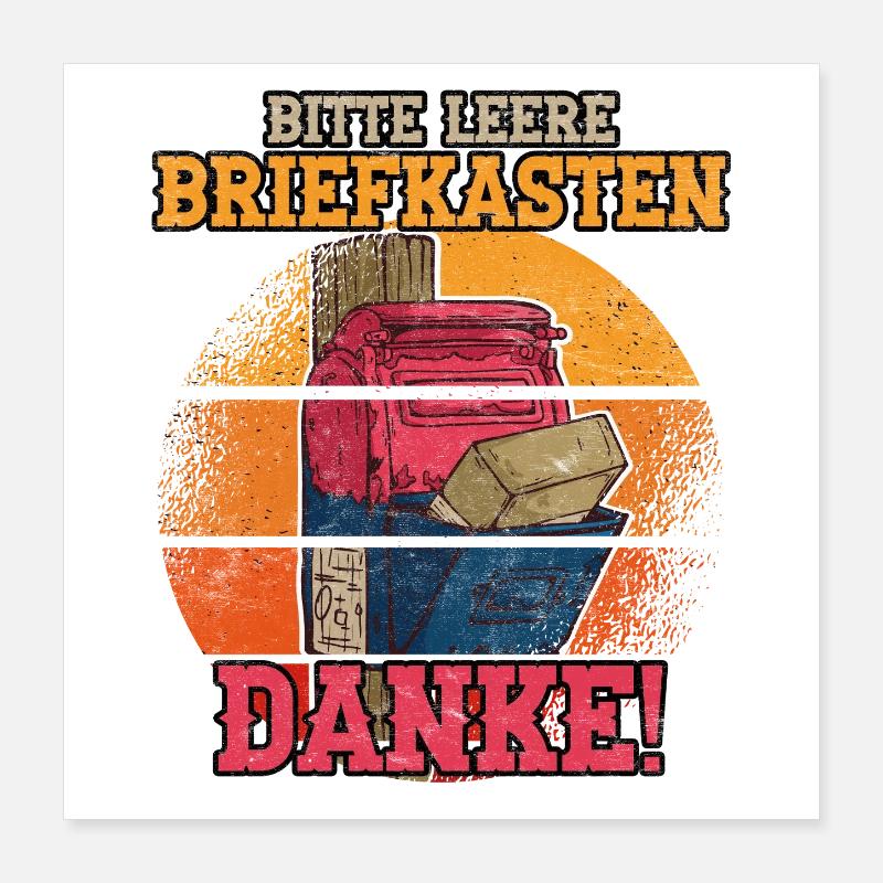 Postman PLEASE EMPTY MAILBOX THANK YOU! FUNNY Poster 16" x 16" (40x40 cm)