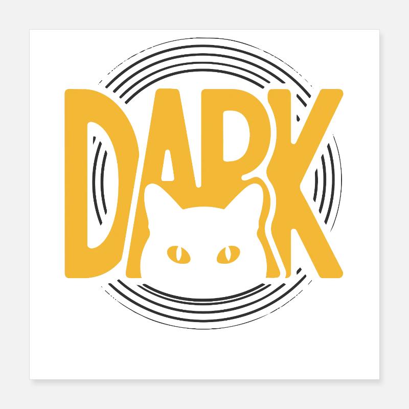 DARK Cat Eyes Minimal Design Poster 16" x 16" (40x40 cm)