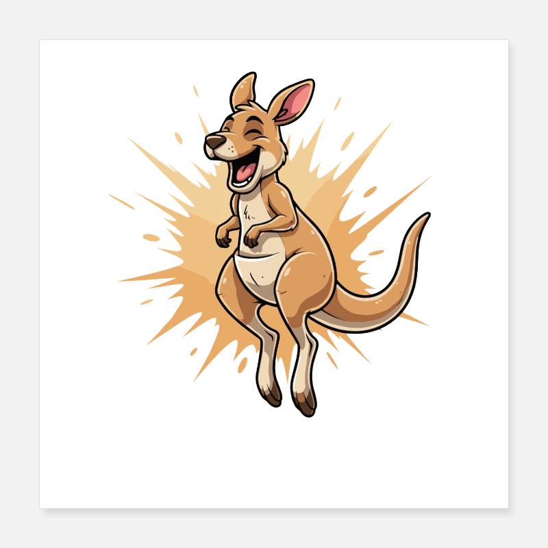 Saut de rire kangourou Poster 40 x 40 cm