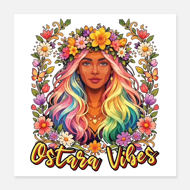 Ostara Vibes Joyeuses Pâques Ostara Poster 40 x 40 cm