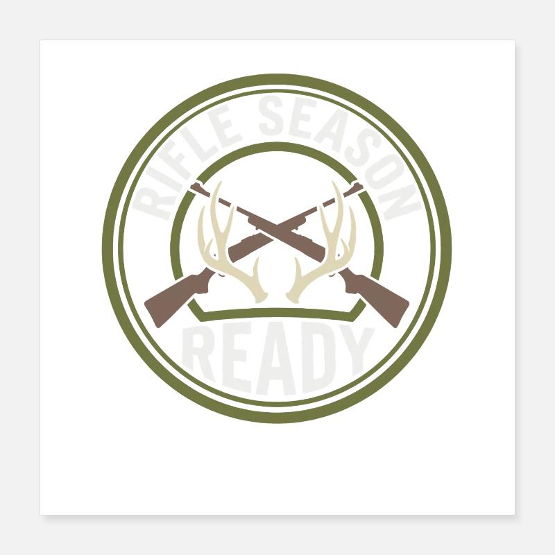 Chasseur à queue blanche Chasse au cerf Poster 40 x 40 cm