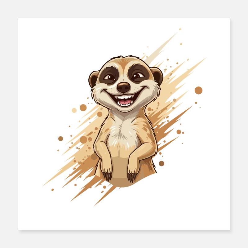 Splash joyeux de suricate Poster 40 x 40 cm