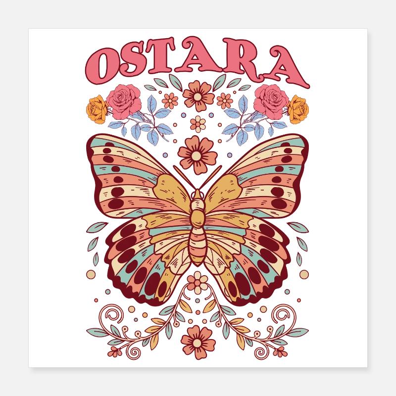 Ostara Enfant de la Lune Joyeuses Pâques Ostara Poster 40 x 40 cm