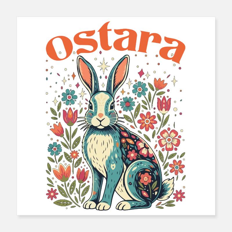 Bénédictions d’Ostara Joyeuses Pâques Ostara Poster 40 x 40 cm