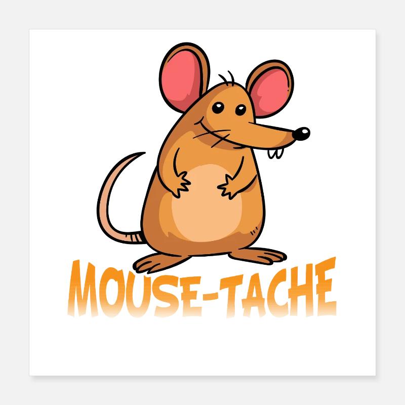 Dessin animé Drôle de jeu de mots de souris Poster 40 x 40 cm