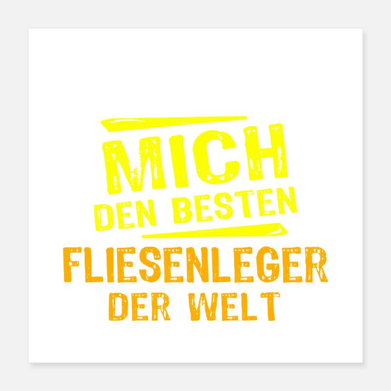 Fliesenleger Geschenk Poster 40x40 cm