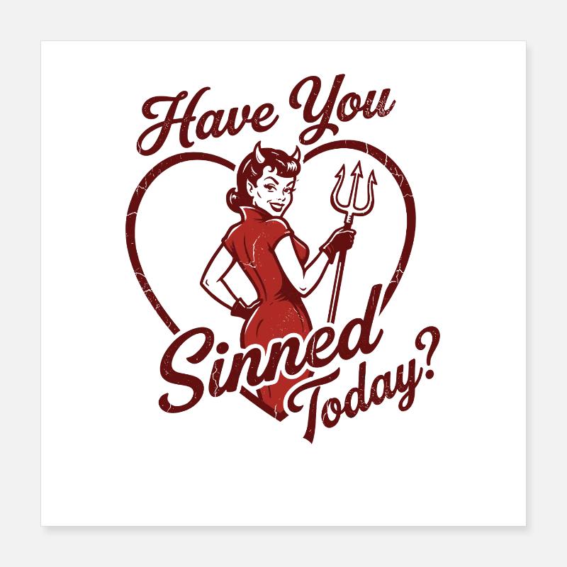 Devil Humor Shirt for Provocation Fans Poster 16" x 16" (40x40 cm)