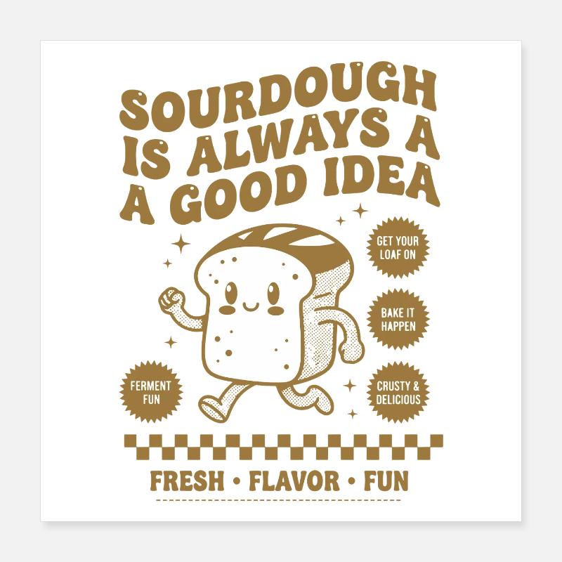 Sauerteigbrot-Backstarter-Ära Poster 40x40 cm