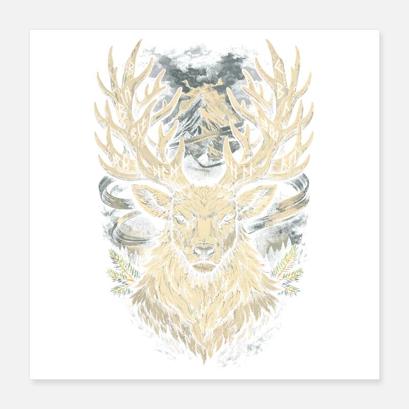 Skandinavisch Wikinger Poster 40x40 cm