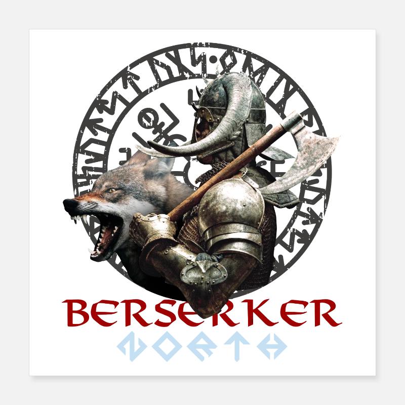 Berserker Bär – Wikinger Krieger aus Valhalla Poster 40x40 cm