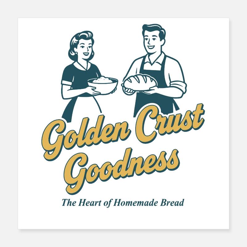 Sauerteigbrot Backen Mit Goldener Kruste Poster 40x40 cm