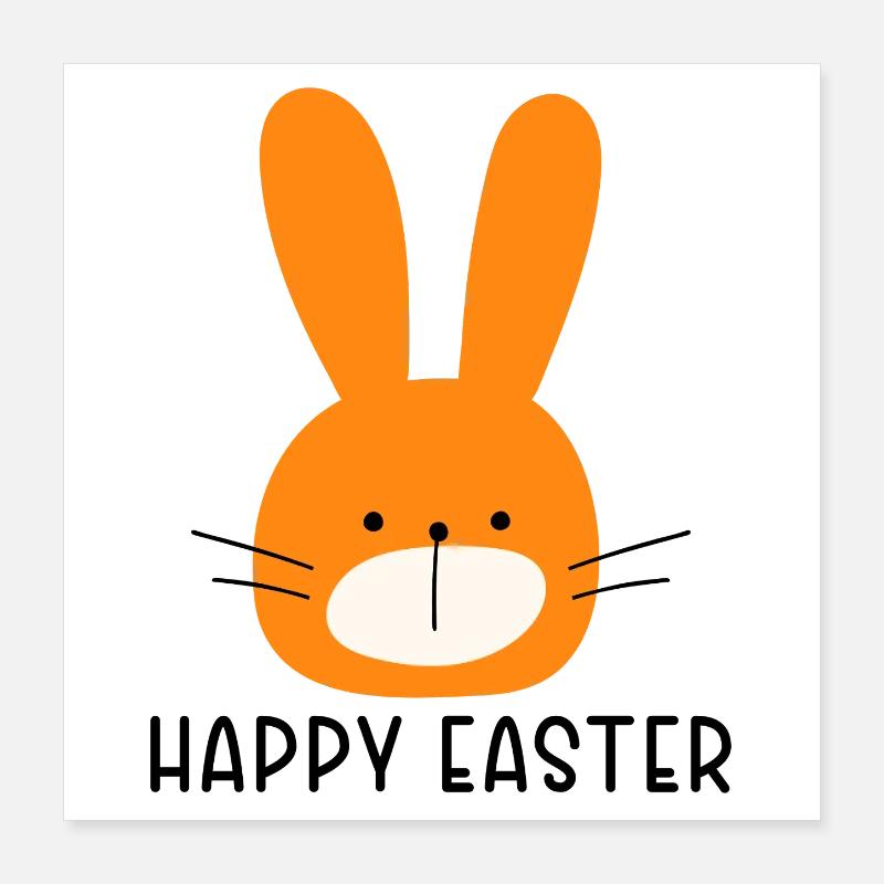 Petit Lapin de Pâques - design minimaliste Poster 40 x 40 cm