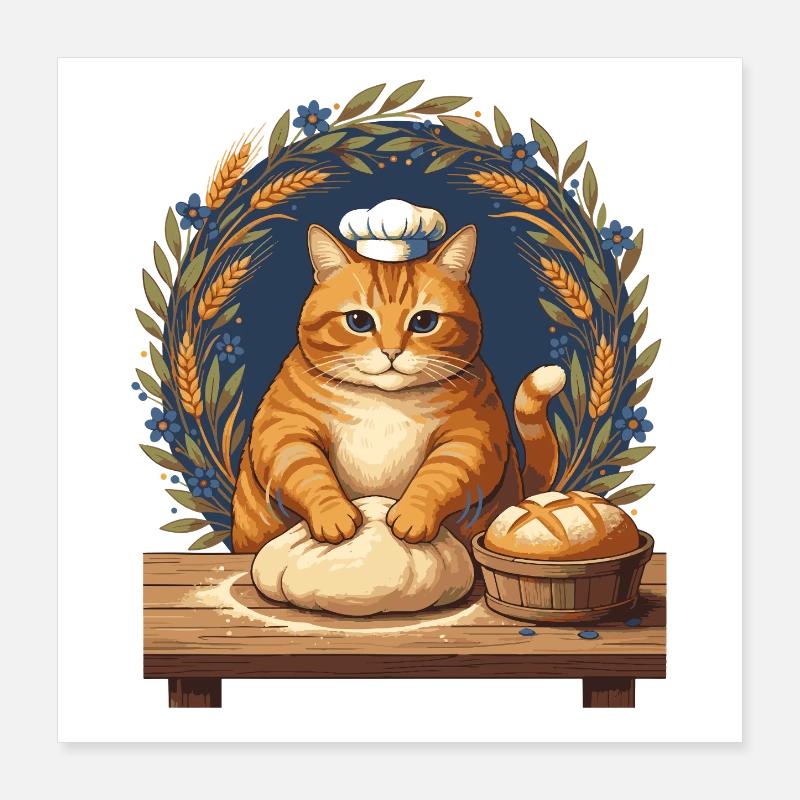 Sauerteigbrot Backbäcker Sauerteigstarter Poster 40x40 cm