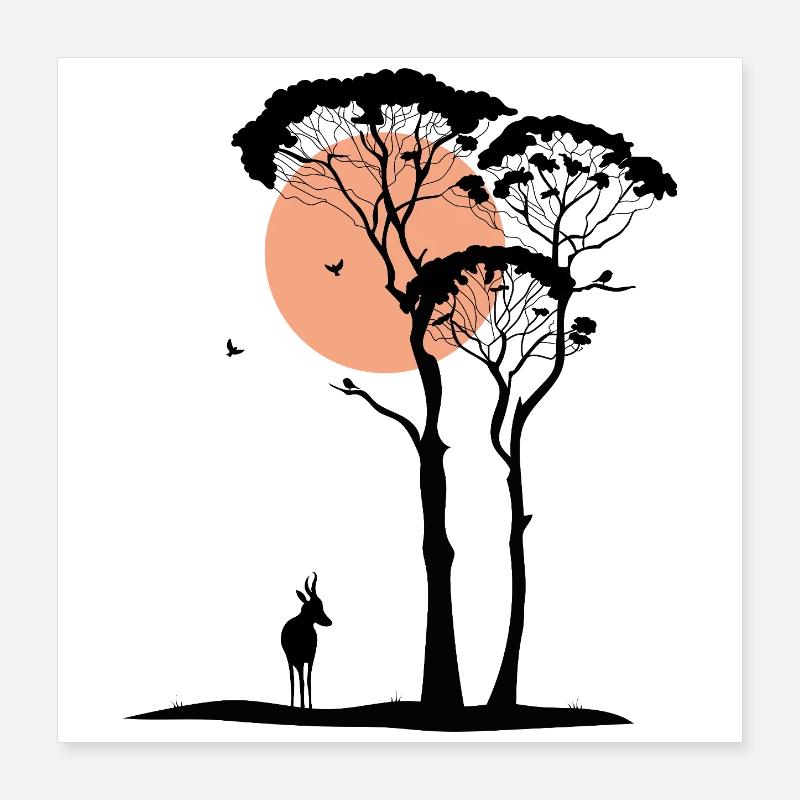 Sunny Savanne Poster 40x40 cm