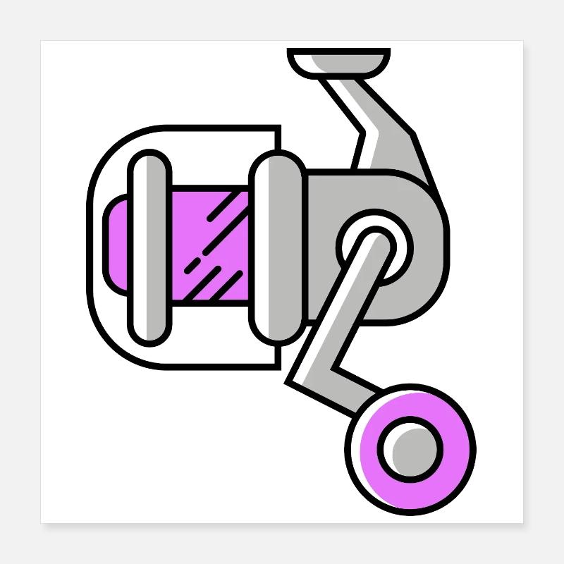 Icône de moulinet de pêche Poster 40 x 40 cm