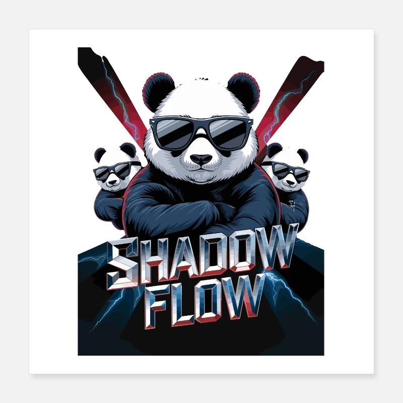  Shadow Flow Panda Crew Mit Coolen Sonnenbrillen Poster 40x40 cm