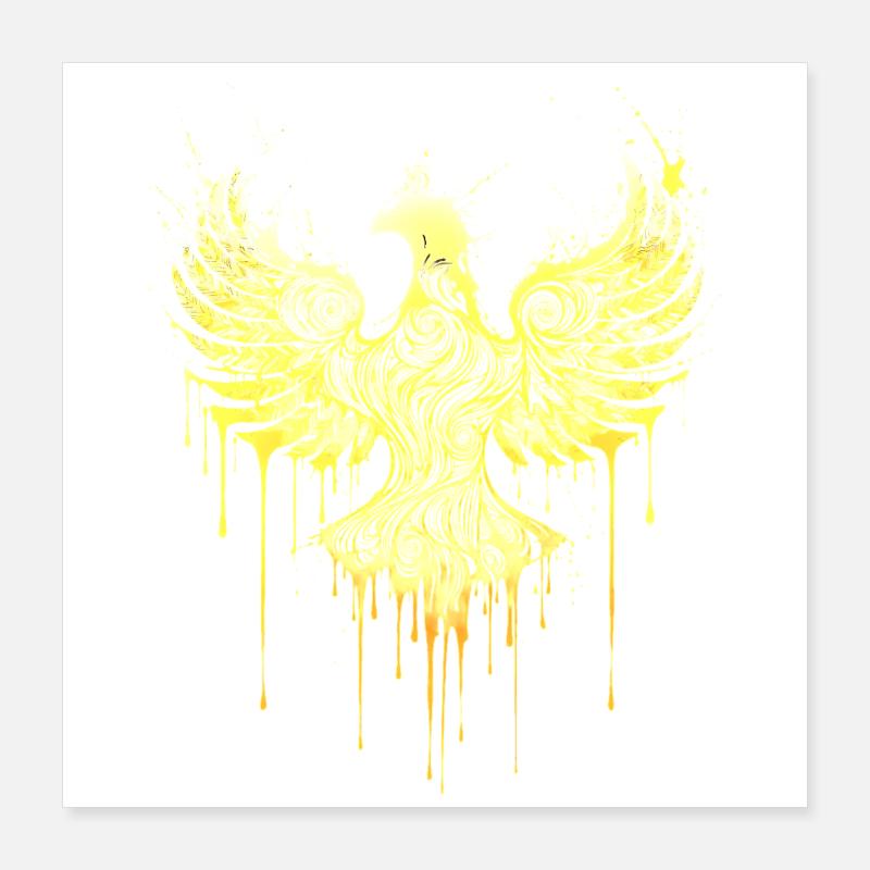 Phénix d’or – Silhouette d’aigle noble art de rue Poster 40 x 40 cm