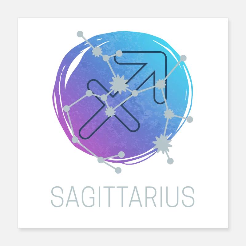 Sagittaire Sagittaire Conception du zodiaque Poster 40 x 40 cm