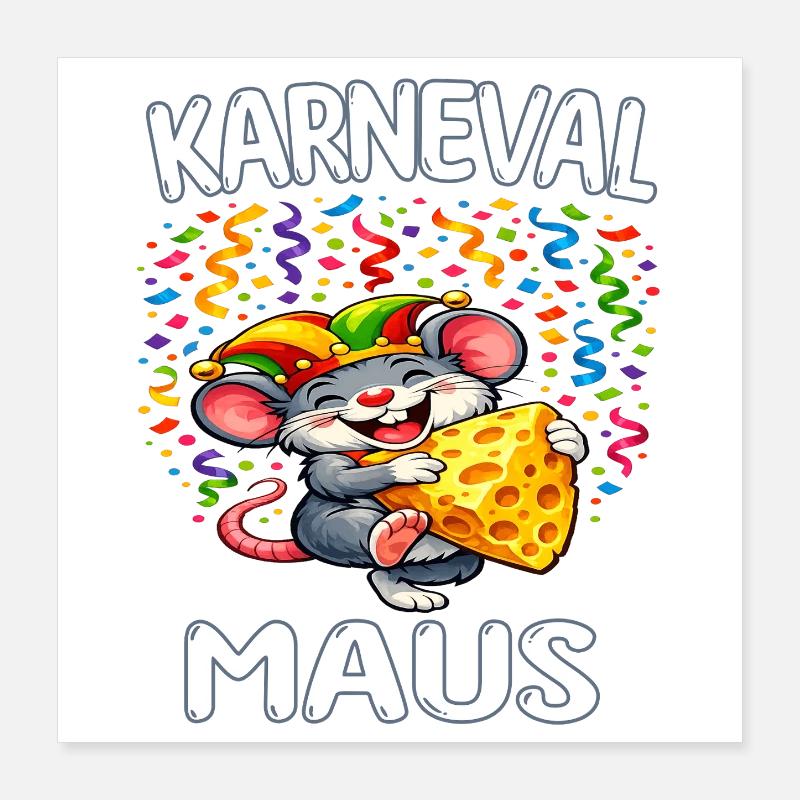 Karneval Maus Käse Karneval Maus Köstum Poster 40x40 cm