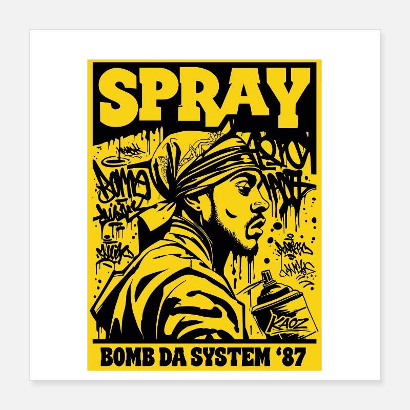 Spray Bomb Da System 87 Poster 16" x 16" (40x40 cm)