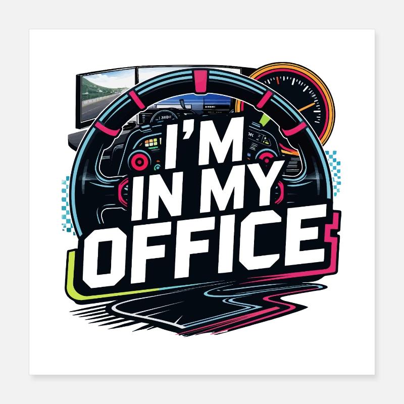 Ich bin in meinem Büro Poster 40x40 cm